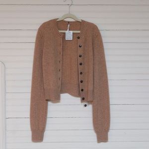 Free People 100% Cashmere Ribbed Cardigan